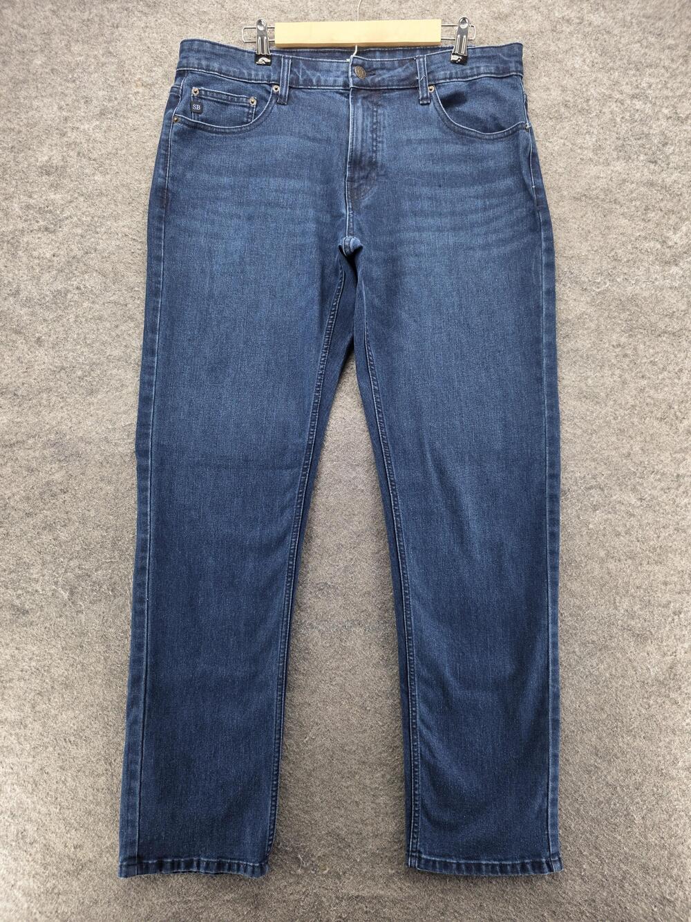 Scott Barber Jeans Mens 36x34 Blue Straight Fit Denim Medium Wash Tagless